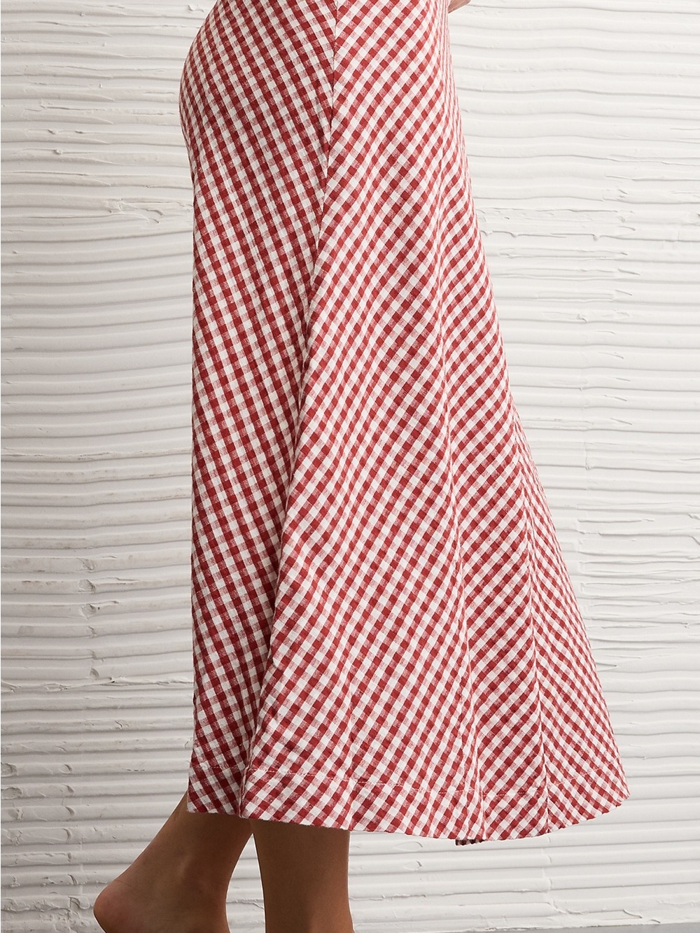 2 for $25 AE Blue and Red Gingham Midi Skirts - Picture 2 of 9